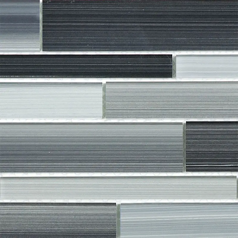 Anatolia - Glass Random Strip Mosaic Fusion Carbon 12" x 12"