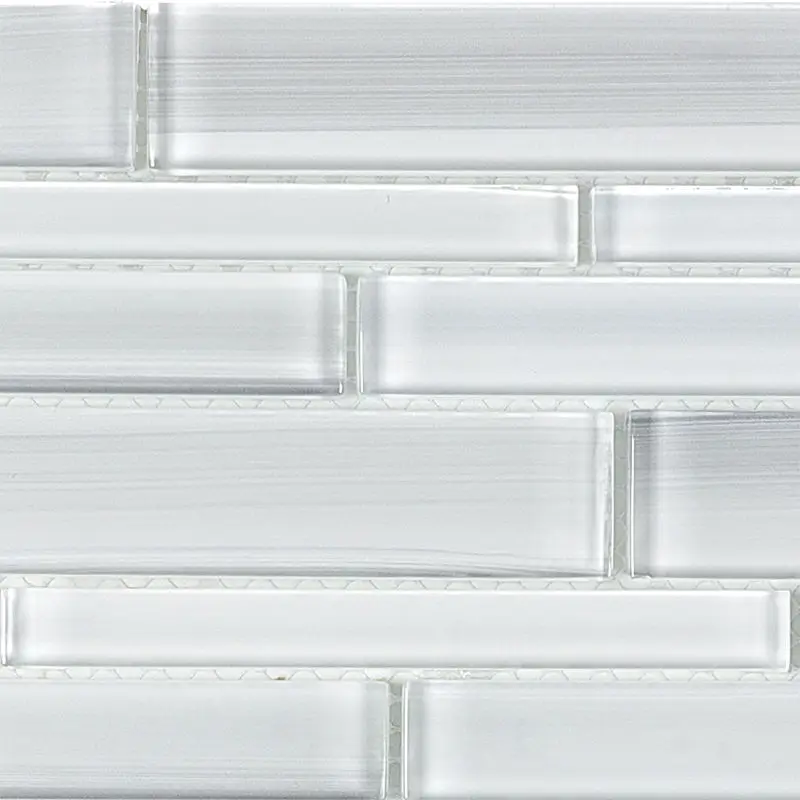 Anatolia - Glass Random Strip Mosaic Fusion Ice 12" x 12"