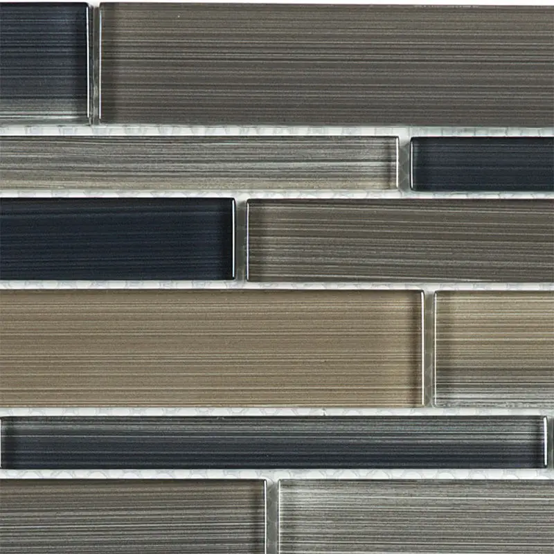 Anatolia - Glass Random Strip Mosaic Fusion Rock 12" x 12"