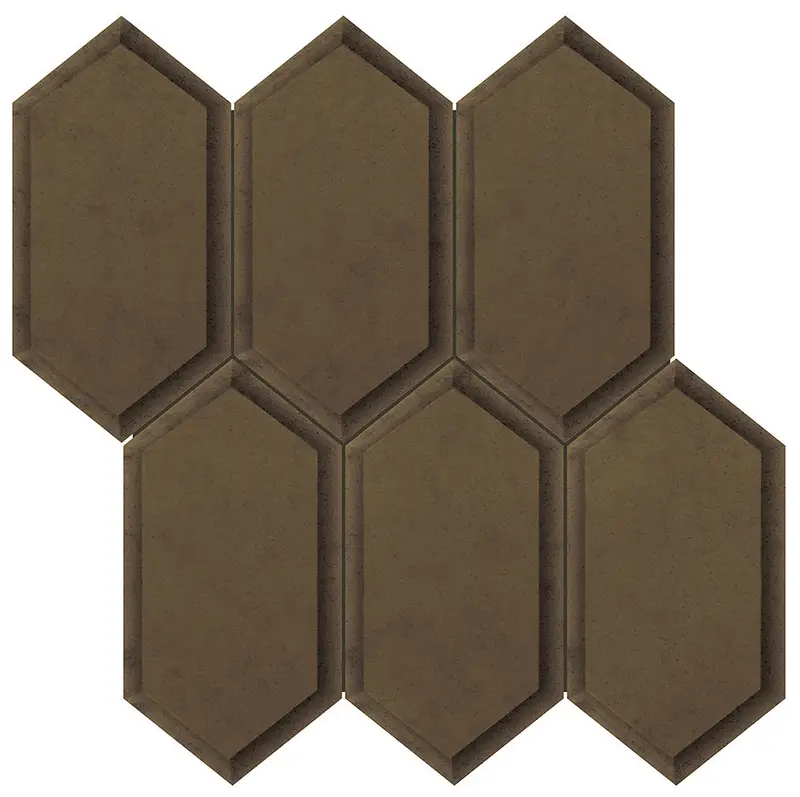 Anatolia - Mirror Mosaic Obsidian Antique Bronze Beveled Crystal Hexagon 12" x 12"