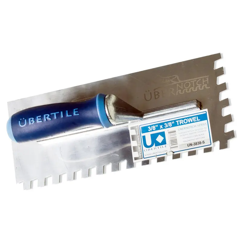 Übertile - Ubernotch Notched Trowel Pro 4" x 11" Steel 3/8" x 3/8"