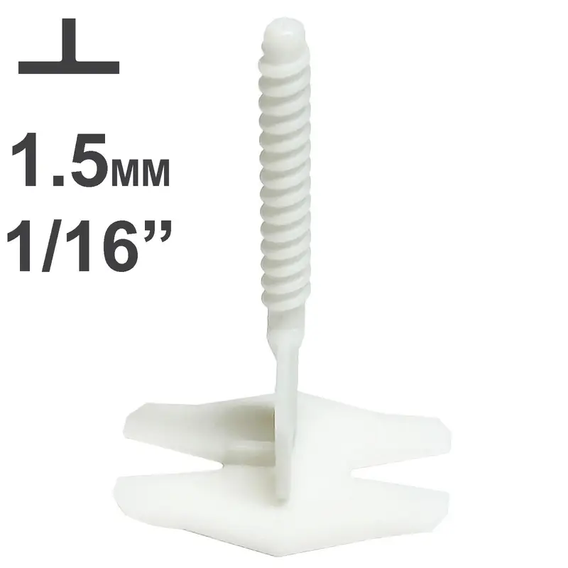 Übertile - Tile Leveling Spacer T-Shape 1/16" (1.5 mm) (Pack of 100)