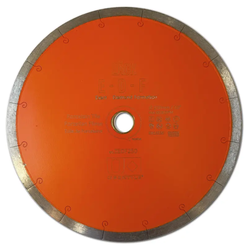 Übertile - Wet Diamond J-Slot Tile Saw Blade Zack EDF Series 10" for Porcelain and Natural Stone