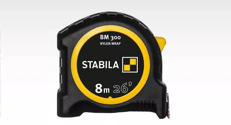 Stabila - Pocket measuring tape BM 300 with Imperial and Metric Scale 8 m/26'