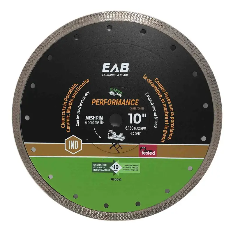 EAB - Industrial Diamond Blade Mesh Rim Porcelain Tile 10"