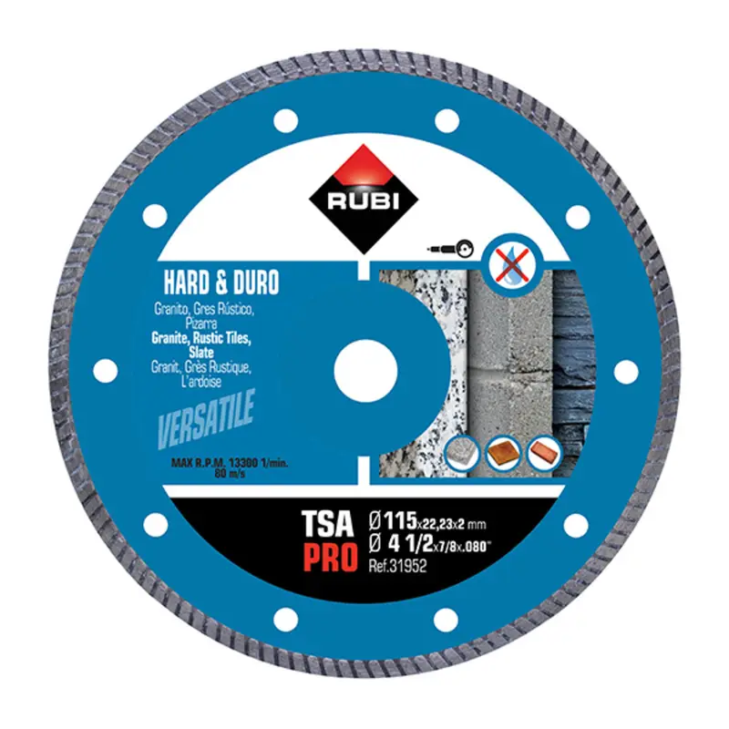 Rubi Diamond Blade Turbo TSA PRO for Hard Materials 4-1/2"