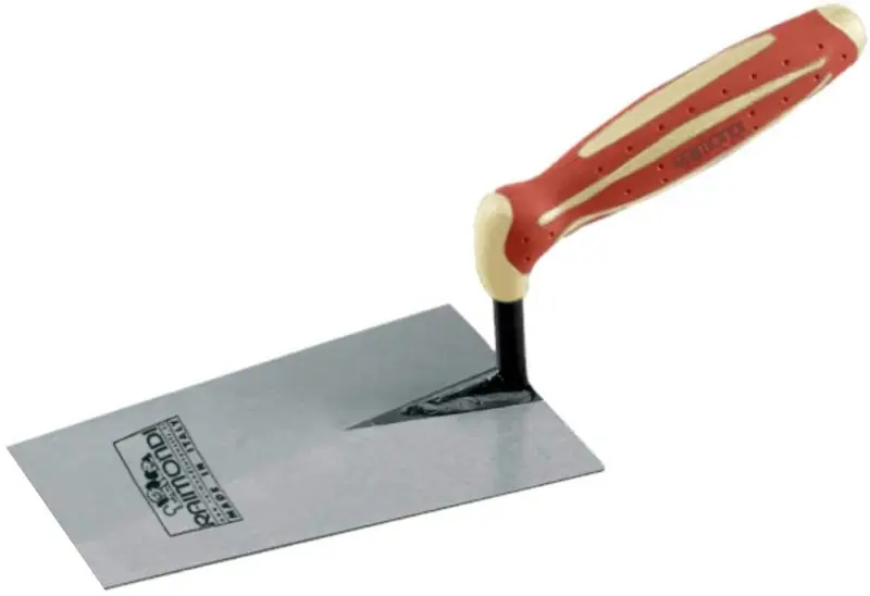 Raimondi Square Point Trowel with Anti-slip Rubber Handle and Finger Guard 7"