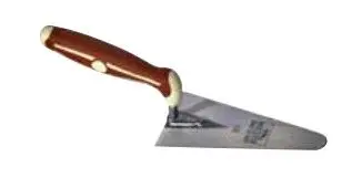 Raimondi Round Point Trowel for Bricklaying with Anti-slip Rubber Handle and Finger Guard 5-1/2"