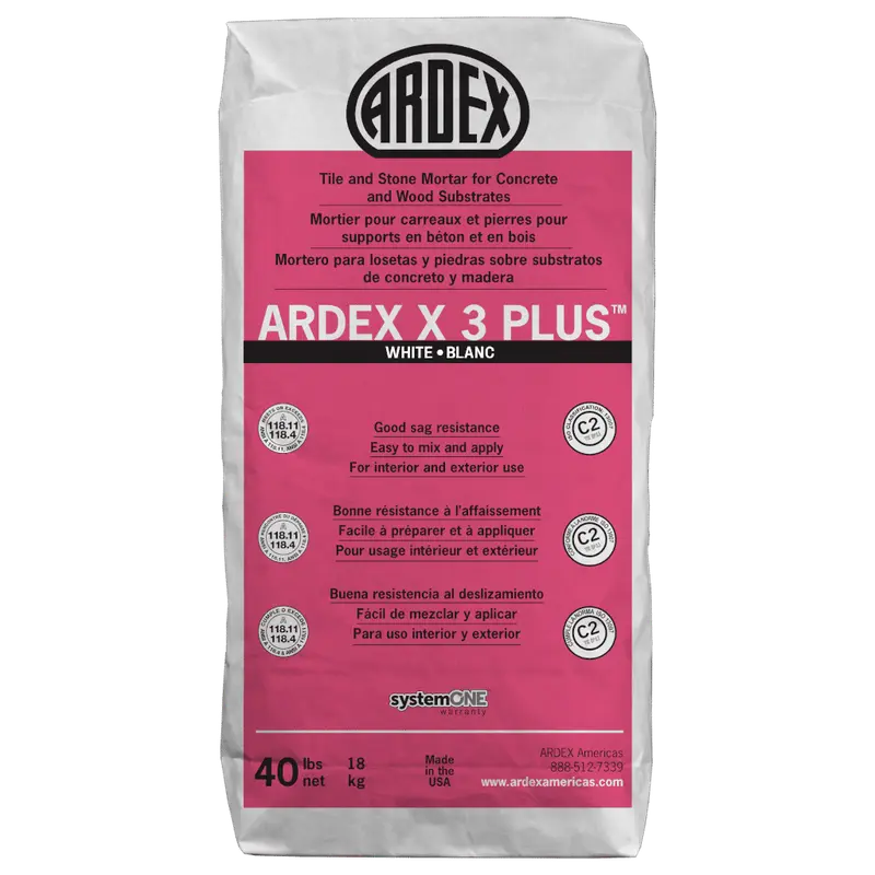 Ardex - X 3 PLUS Large Format Tile & Stone Mortar, White - 40 lb