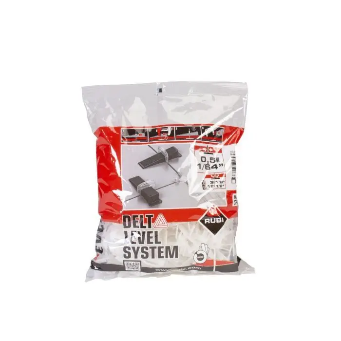 Rubi - Lash Delta Level System 0.5 mm for 3 to 12 mm Thick Tiles (Pack of 200)