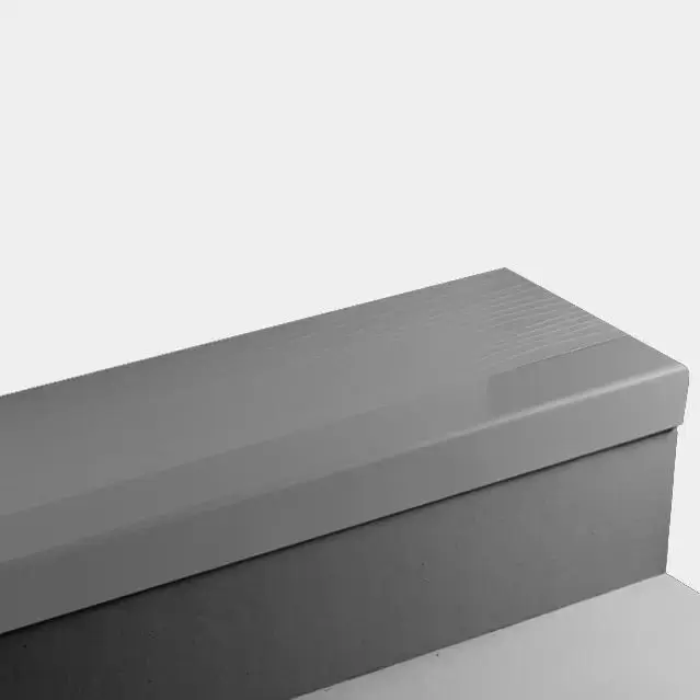 Angle Fit Rubber Stair Tread - BMT 55 RD Bamboo #55 Silver Grey No Insert 36"