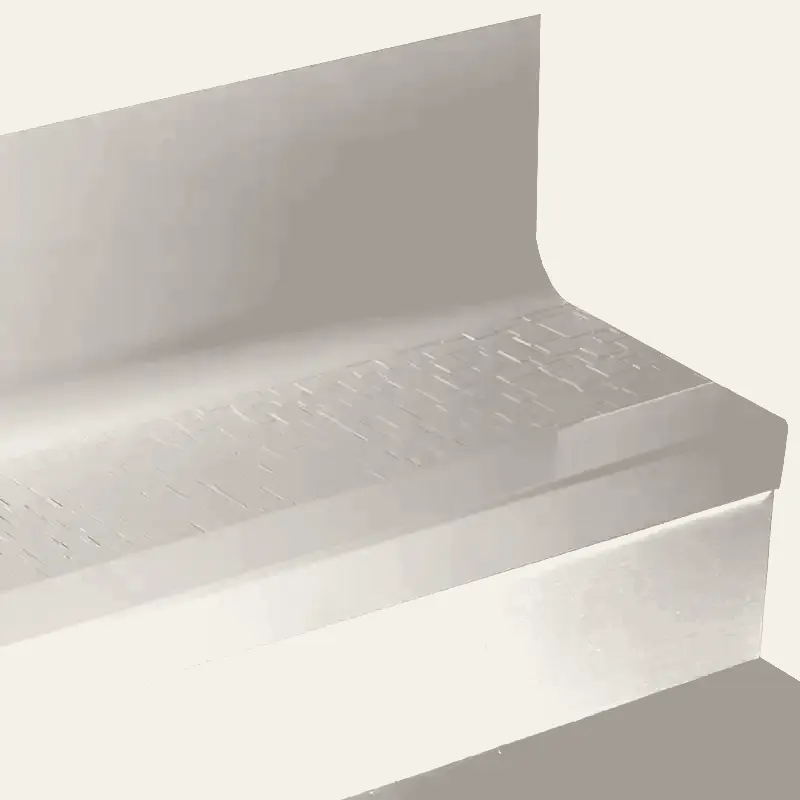 Angle Fit Rubber Stair Tread with Integrated Riser - CUBTR 55 SQ Cubis #55 Silver Grey No Insert 48"