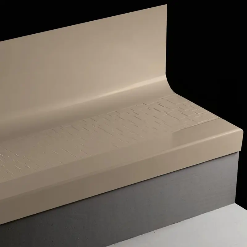 Angle Fit Rubber Stair Tread with Integrated Riser - CUBTR 49 SQ Cubis #49 Beige No Insert 72"