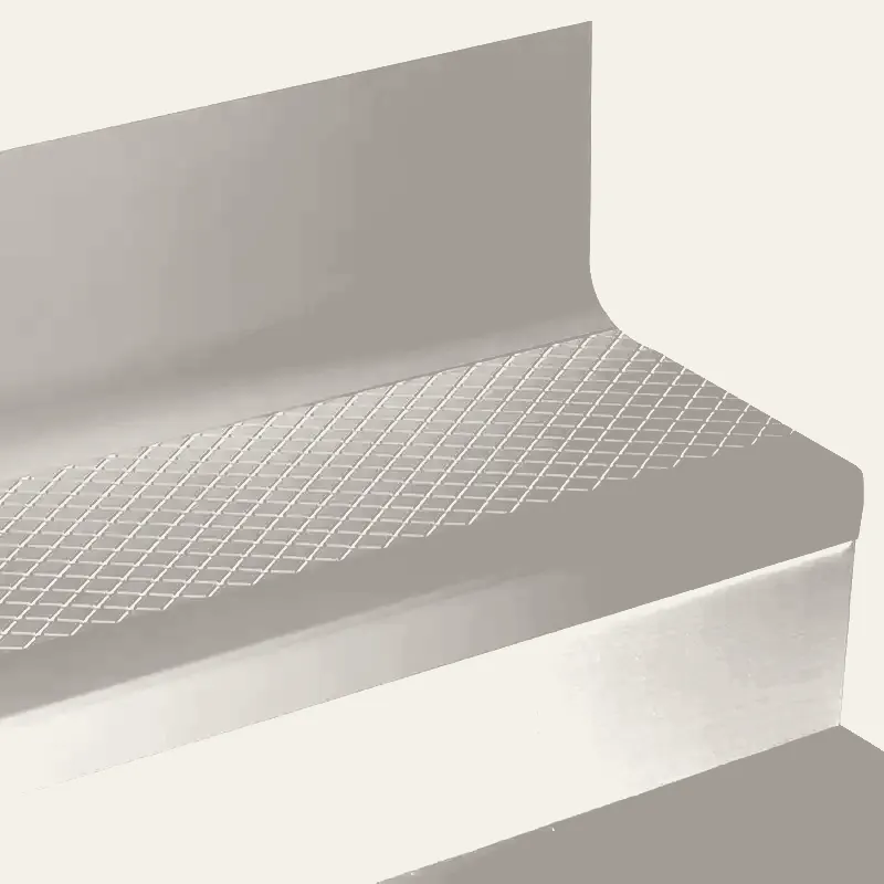 Angle Fit Rubber Stair Tread with Integrated Riser - CNNTR 55 SQ Diamond #55 Silver Grey No Insert 42"