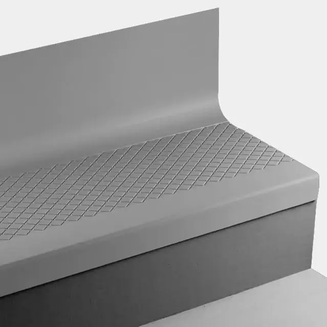 Angle Fit Rubber Stair Tread with Integrated Riser - CNNTR 38 SQ Diamond #38 Pewter No Insert 48"