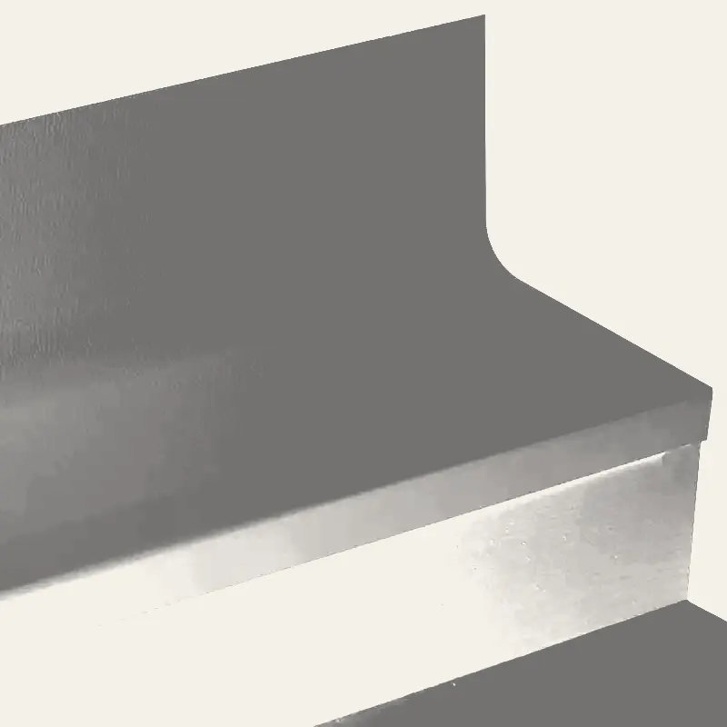 Tarkett - Angle Fit Rubber Stair Tread with Integrated Riser - HNTR 48 SQ Hammered #48 Grey No insert 48"