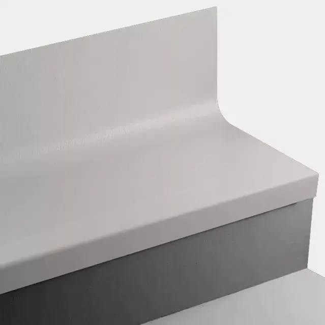 Tarkett - Angle Fit Rubber Stair Tread with Integrated Riser - HNTR VL2 SQ Hammered #VL2 Whispering Mist No Insert 48"