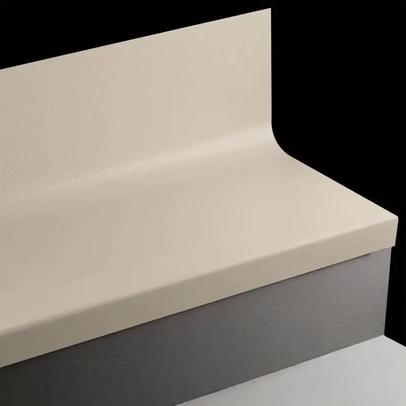 Angle Fit Rubber Stair Tread with Integrated Riser - HNTR 31 SQ Hammered #31 Zephyr No Insert 60"