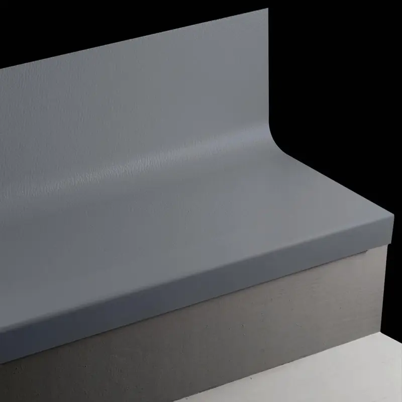 Angle Fit Rubber Stair Tread with Integrated Riser - HNTR TH2 SQ Hammered #TH2 Blue Intensity No Insert 60"