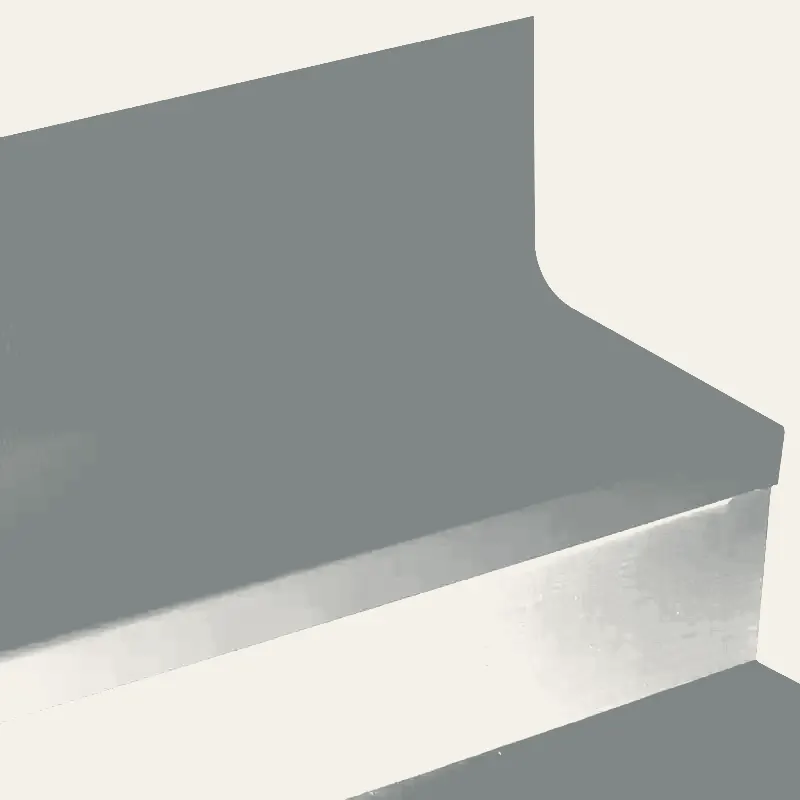 Angle Fit Rubber Stair Tread with Integrated Riser - HNTR 28 SQ Hammered #28 Medium Grey No Insert 72"