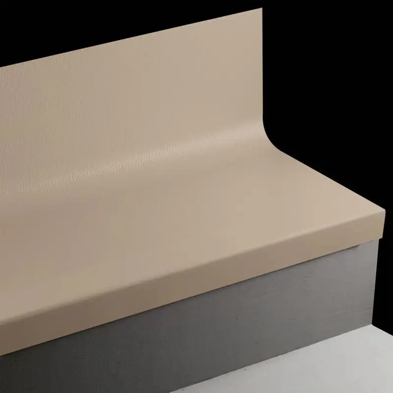 Angle Fit Rubber Stair Tread with Integrated Riser - HNTR 45 SQ Hammered #45 Sandalwood No Insert 96"