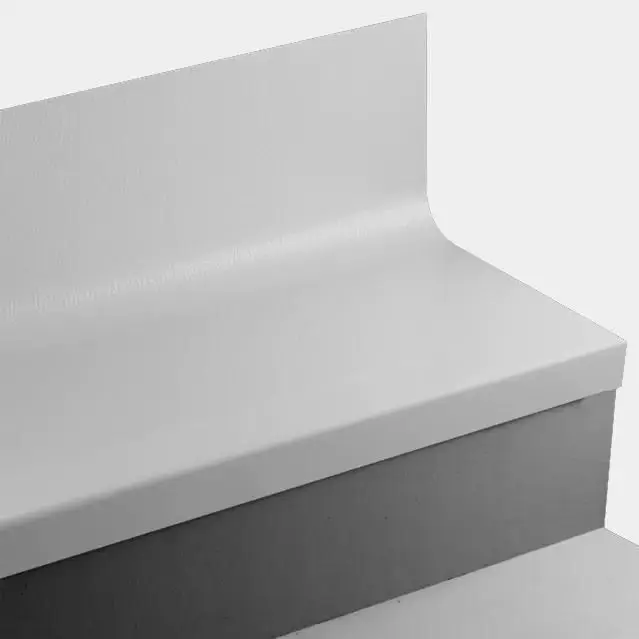Angle Fit Rubber Stair Tread with Integrated Riser - HNTR 21 SQ Hammered #21 Platinum No Insert 96"