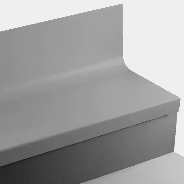 Tarkett - Angle Fit Rubber Stair Tread with Integrated Riser - HNTR VL4 SQ Hammered #VL4 Cool Metal No Insert 96"