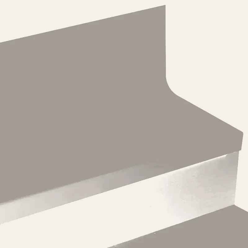 Angle Fit Rubber Stair Tread with Integrated Riser - HNTR 55 SQ Hammered #55 Silver Grey No Insert 108"