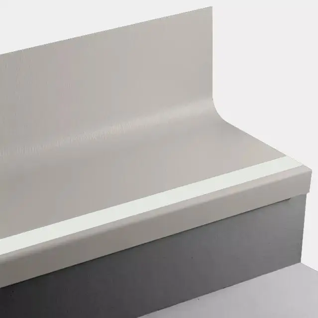 Tarkett - Safe-T-First Angle Fit Rubber Stair Tread with Integrated Riser - PVIHNTR 121 SQ Hammered #121 Cement - with Photoluminescent Technology 48"