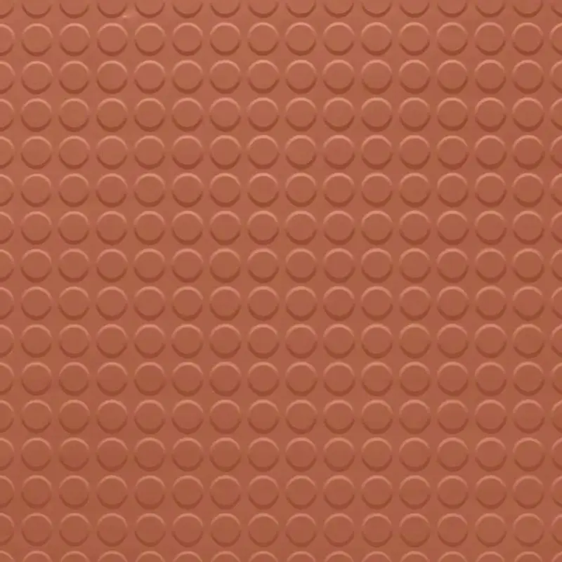 Tarkett - Rubber Tile Solid Color RT 62 1/8 RD 24X24 Raised Round #62 Tangerine Tango - 24" x 24"