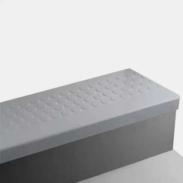 Angle Fit Rubber Stair Tread - RNRD 262 SQ Raised Round #262 Drizzle No Insert 42"