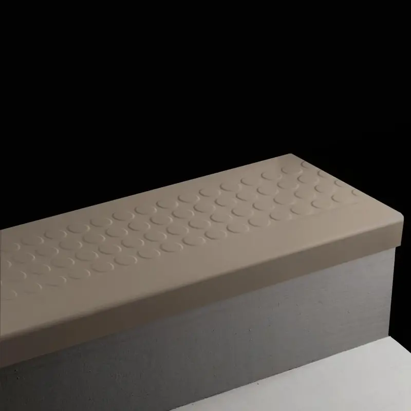 Angle Fit Rubber Stair Tread - RNRD 284 SQ Raised Round #284 Ganache No Insert 36"