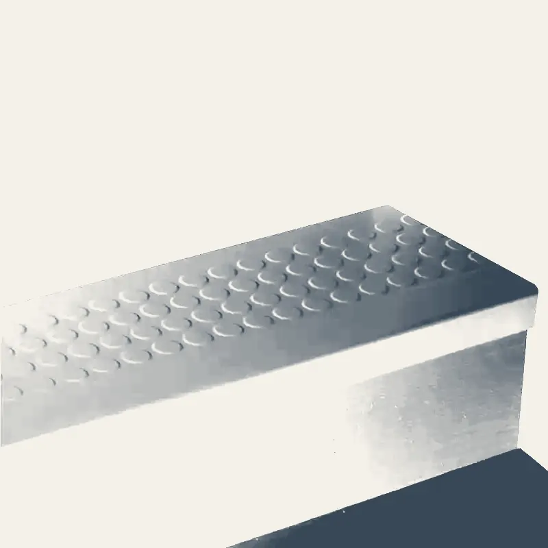 Angle Fit Rubber Stair Tread - RNRD 18 SQ Raised Round #18 Navy Blue No Insert 48"