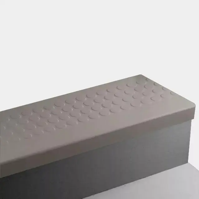 Angle Fit Rubber Stair Tread - RNSQ 283 SQ Raised Square #283 Toast No Insert 48"
