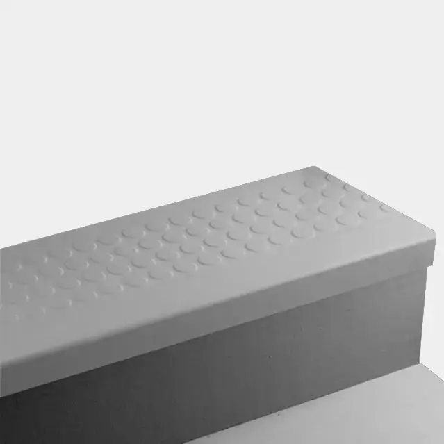 Angle Fit Rubber Stair Tread - RNRD TA5 SQ Raised Round #TA5 Colonial Grey No Insert 60"