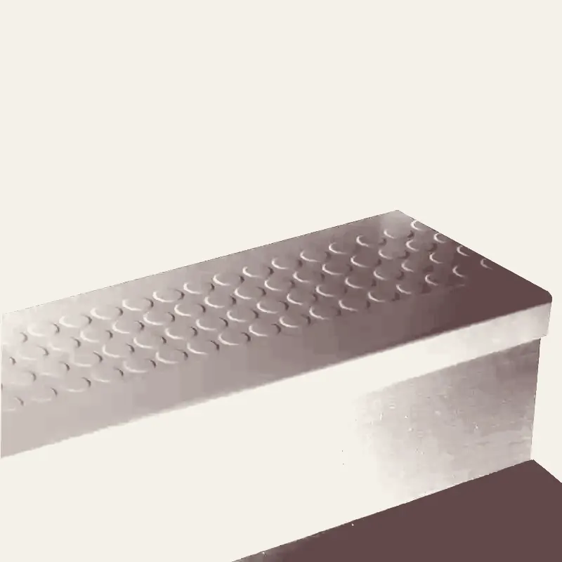 Angle Fit Rubber Stair Tread - RNRD 85 SQ Raised Round #85 Burgundy No Insert 72"