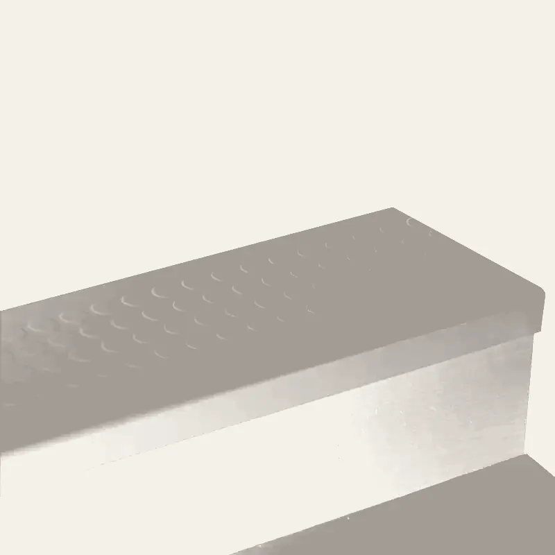 Angle Fit Rubber Stair Tread - RNRD 55 SQ Raised Round #55 Silver Grey No Insert 96"