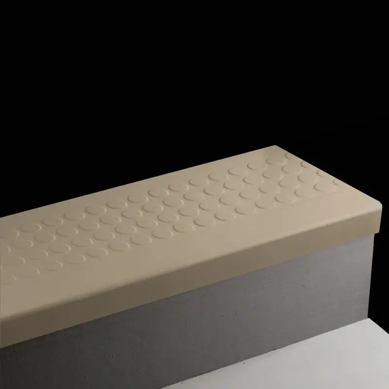 Angle Fit Rubber Stair Tread - RNRD 150 SQ Raised Round #150 Wetlands No Insert 96"