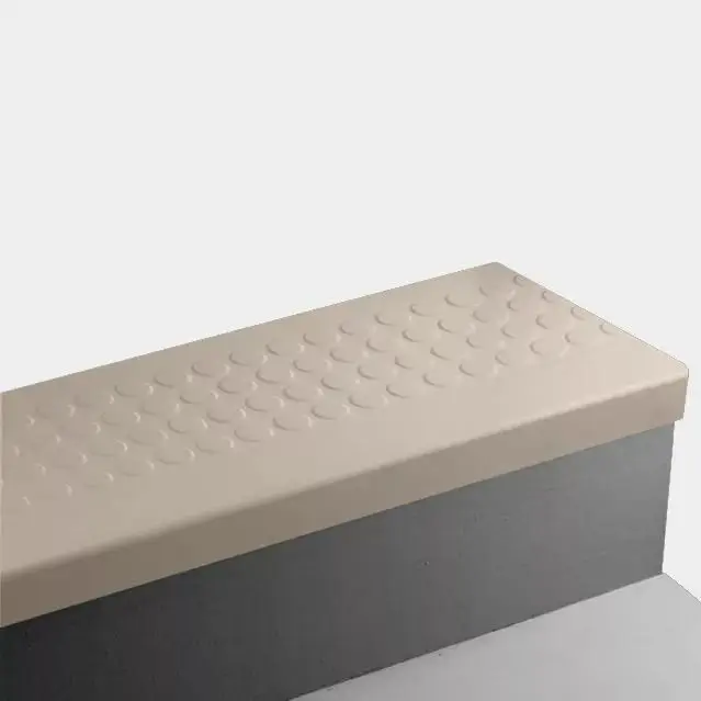 Angle Fit Rubber Stair Tread - RNRD 129 SQ Raised Round #129 Silk No Insert 96"