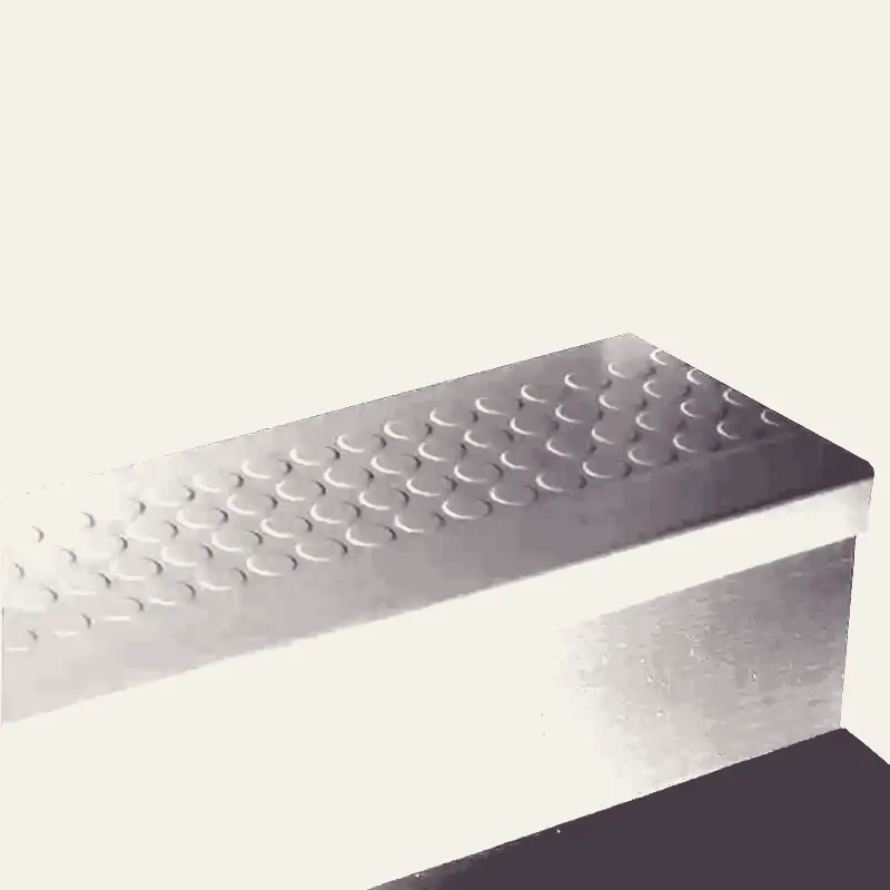 Angle Fit Rubber Stair Tread - RNRD TG9 SQ Raised Round #TG9 Poetry Plum No Insert 96"