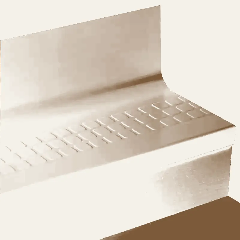 Johnsonite Angle Fit Rubber Stair Tread with Integrated Riser Raised Square #63 Burnt Umber 54"