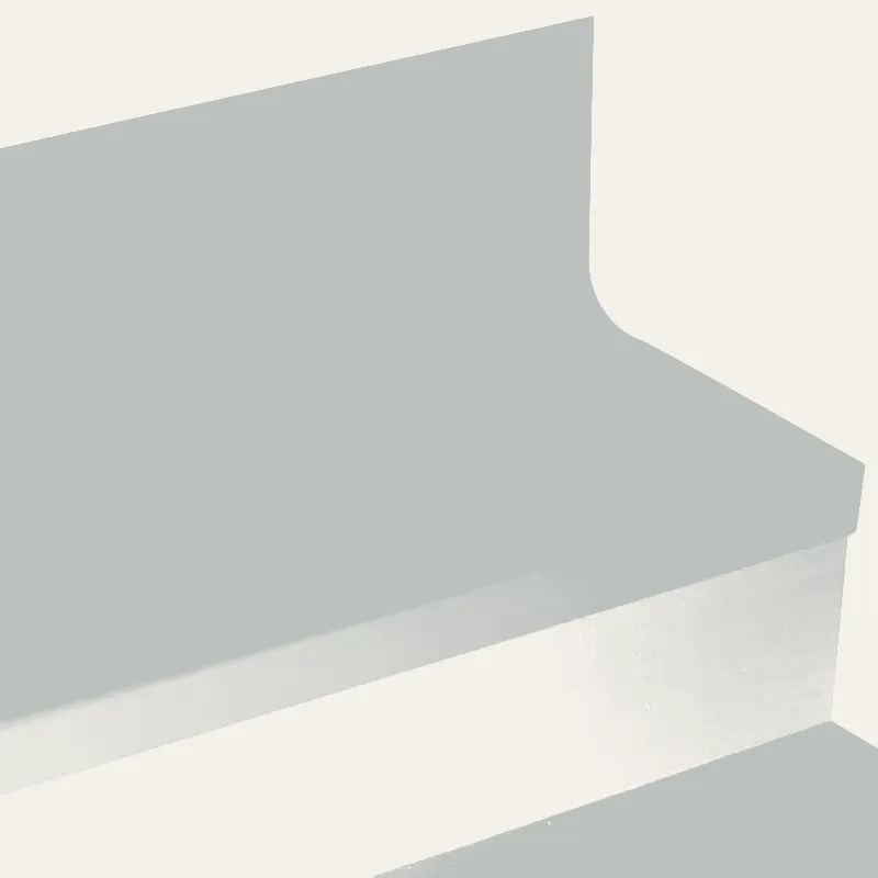 Angle Fit Rubber Stair Tread with Integrated Riser - RNRDTR 21 SQ Raised Round #21 Platinum No Insert 96"