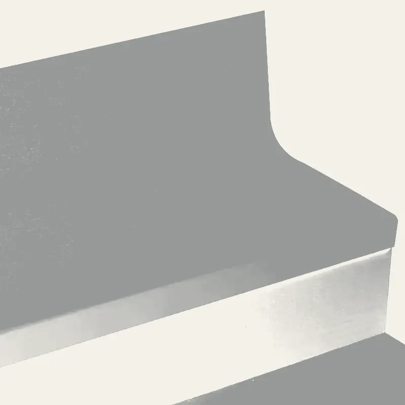 Angle Fit Rubber Stair Tread with Integrated Riser - FRPANTR 38 SQ Rice Paper #38 Pewter No Insert 60"