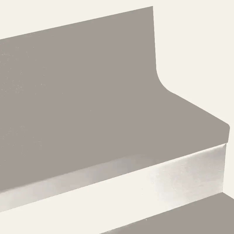 Angle Fit Rubber Stair Tread with Integrated Riser - FRPANTR 55 SQ Rice Paper #55 Silver Grey No Insert 60"