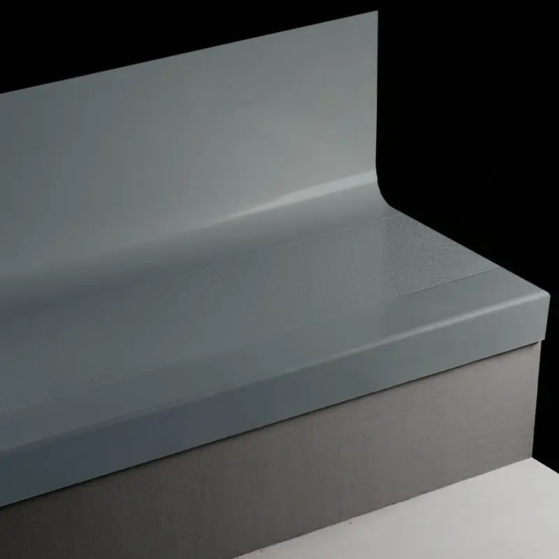 Angle Fit Rubber Stair Tread with Integrated Riser - VICFLNTR 84 SQ Fast Lane #84 Blue Jeans with Black Grit Tape Insert 60"