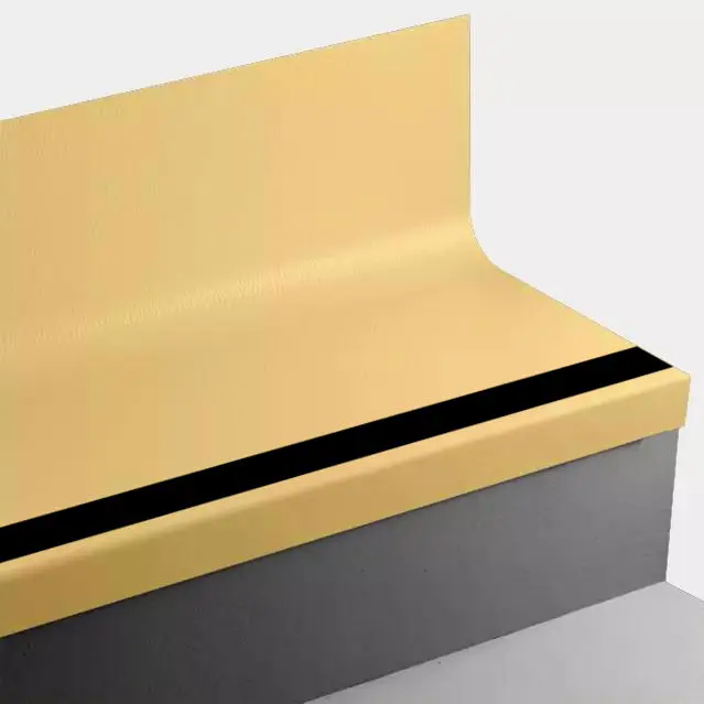 Tarkett - Angle Fit Rubber Stair Tread with Integrated Riser - VIHNTRSPS VG5 SQ Hammered Speckled #VG5 Ride the Duck with 40 Black Rubber Insert 54"