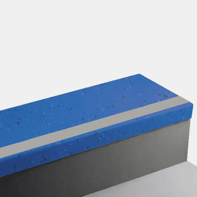Angle Fit Rubber Stair Tread - VIHMNTSPS VG9 SQ Hammered Speckled #VG9 Maritime with 55 Silver Grey Rubber Insert 48"