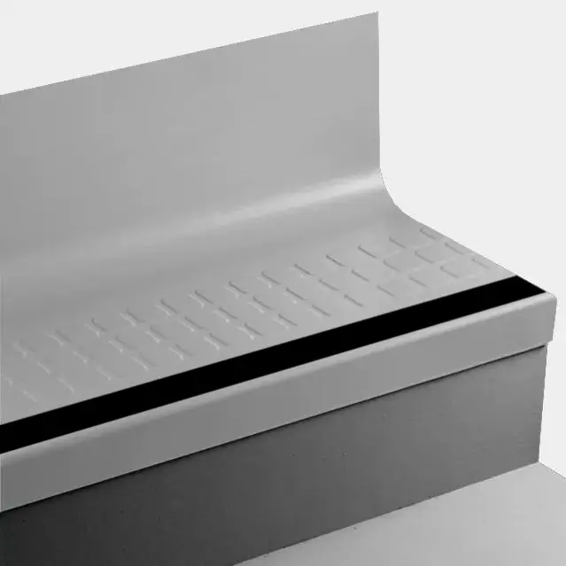 Angle Fit Rubber Stair Tread with Integrated Riser - VIRNSQTRS 21 SQ Raised Square #21 Platinum with 40 Black Rubber Insert 48"