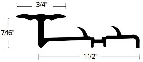 Futura Transitions - Palisade Joiner With Pins 3/4" Hammered Nickel