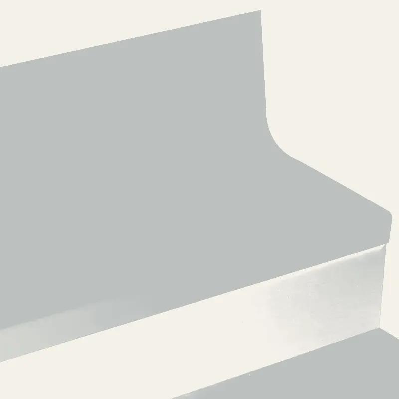 Angle Fit Rubber Stair Tread with Integrated Riser - VIFRPANTR 21 SQ Rice Paper #21 Platinum with Black Grit Tape Insert 48"